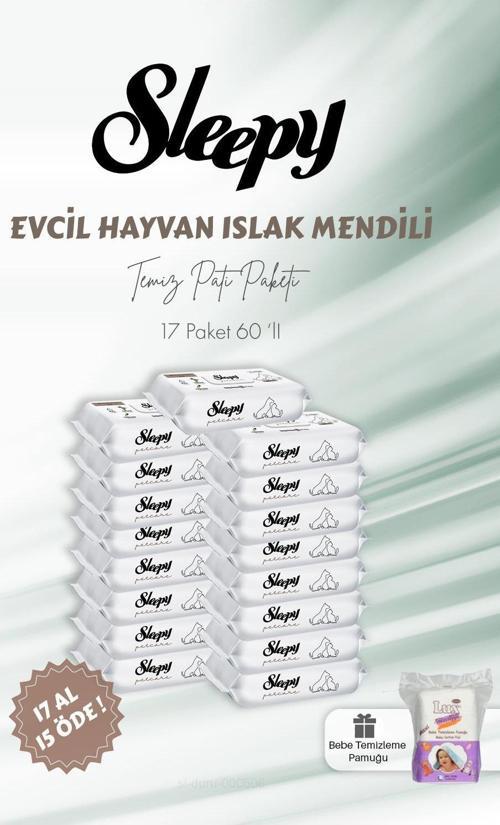 17 AL 10 ÖDE Evcil Hayvan Islak Havlusu 60'lı ve Bebe Temizleme Pamuğu