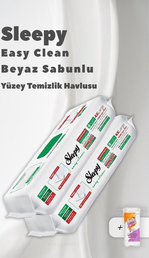 4 XL Mopa Uyumlu Beyaz Sabunlu Havlu 2 Paket ve Pamuk