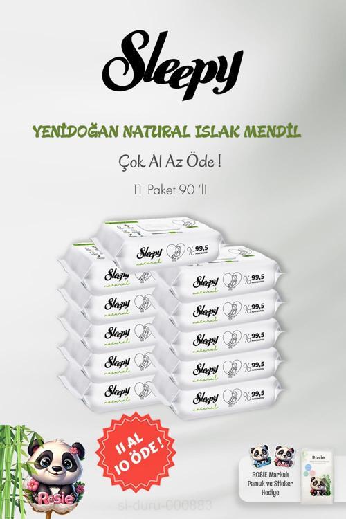 Natural Yenidoğan Islak Mendili 90 Adet 11 AL 10 ÖDE ve 60'lı ROSIE