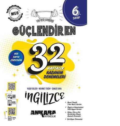 6. Sınıf Güçlendiren 32 Haftalık İngilizce Kazanım Denemeleri