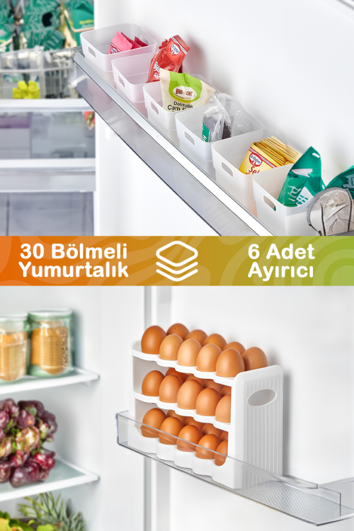 6 Parça Buzdolabı İçi Düzenleyici ve 30 Bölmeli Yumurtalık MIT1105