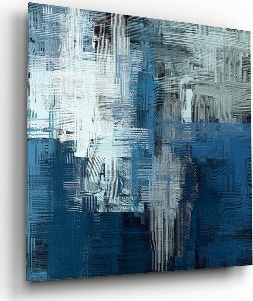 Mavi Dokunuş Cam Tablo | Hediyelik, Dekoratif, Ofis, Mutfak