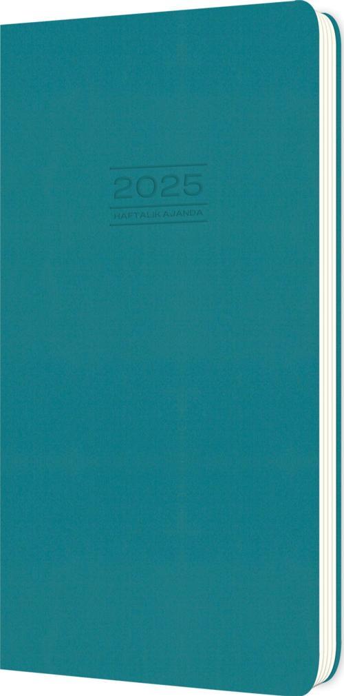 2025- 8*16 Ciltli Haftalık Cep Ajandası - Mavi