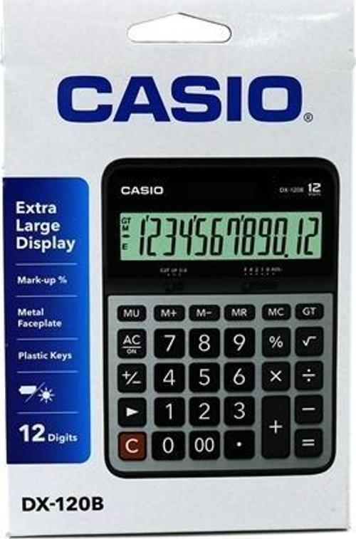 Casıo Dx-120 S/B Masa Üstü Hesap Makinesi 12 Hane