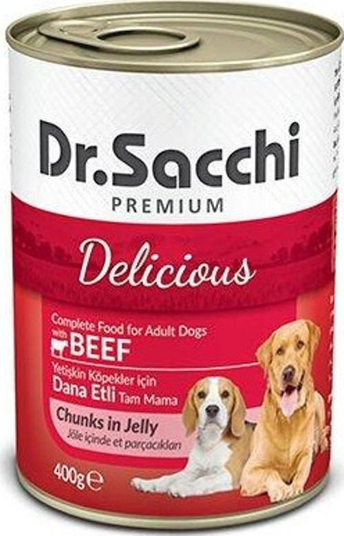 Dr.Sacchi Sığır Etli Yetişkin Konserve Köpek Maması 400 Gr