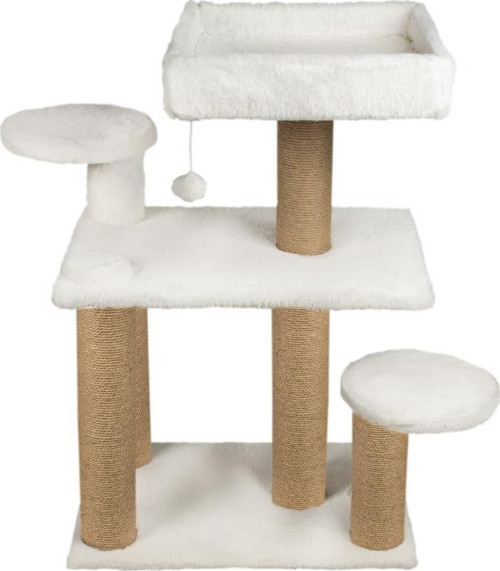 56x83x91 cm Kedi Oyun Evi ve Tırmalama Platformu Beyaz