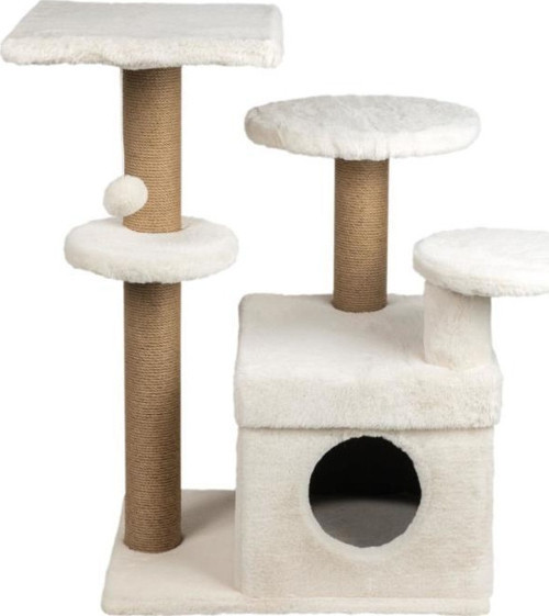 65x86x87 cm Kedi Oyun Evi ve Tırmalama Platformu Beyaz