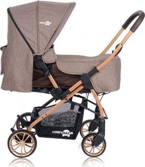 Çift Yönlü Lüks Bebek Arabası - Wood Brown