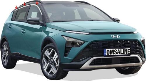 Hyundai Bayon Krom Üst Cam Çerçevesi 6 Parça 2021 ve Sonrası
