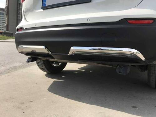 Nissan Qashqai Krom Arka Difüzör 2 Parça 2017-2021 Arası