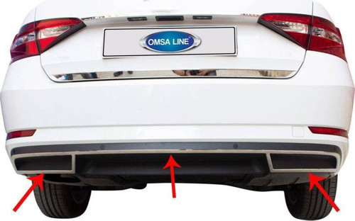 Skoda Superb B8 3V Krom Egzoz Çerçevesi 3 Parça 2015-2023 Arası