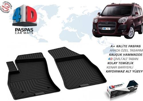 Fiat Doblo 2 4D Havuzlu Paspas Siyah Ön 2 Parça 2010-2021 Arası
