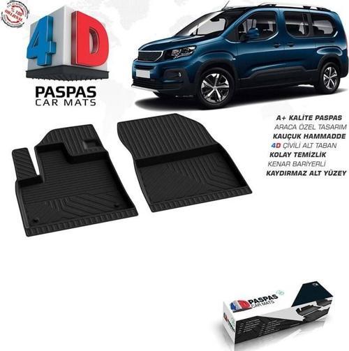 Peugeot Rifter 4D Havuzlu Paspas Siyah Ön 2 Parça 2019 ve Sonrası