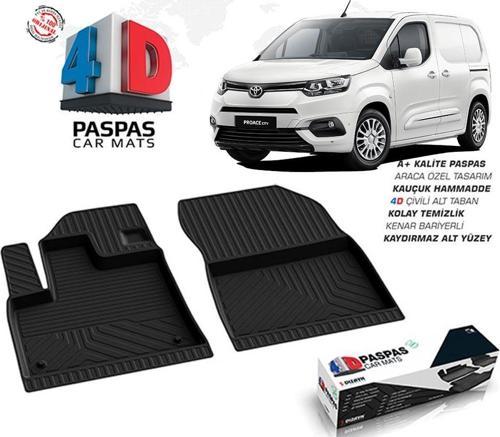 Toyota Proace City 4D Havuzlu Paspas Siyah Ön 2 Parça 2019 ve Sonrası