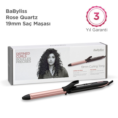Rose Quartz 19Mm Tong Saç Maşası-C450E Siyah