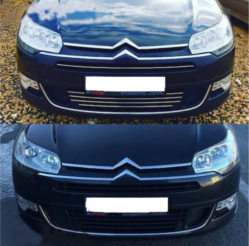 Citroen C5 Krom Ön Tampon Çıtası Tk 2008 Üzeri 5 Prç Paslanmaz Çelik