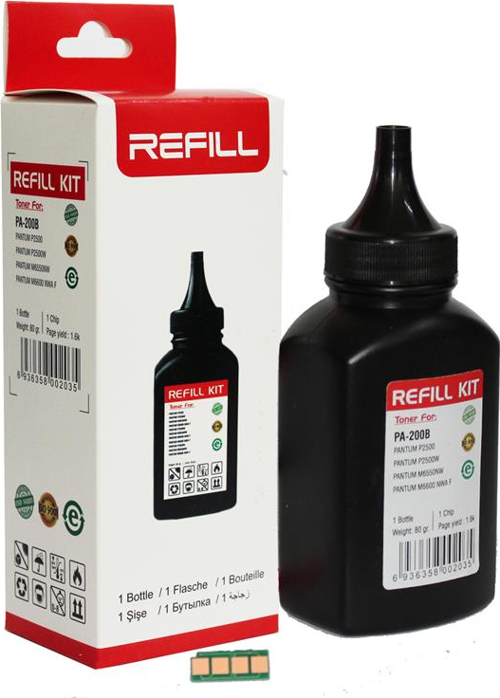 Muadil Pantum PA200B PA-200 pa210REFİLL-P2500-M6600 Toz+Çip Toner Dolum Kiti Tekli