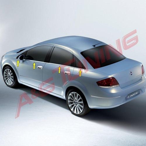 Fiat Linea Krom Cam Çıtası Tk 2006 Üzeri 8Prç Paslanmaz Çelik