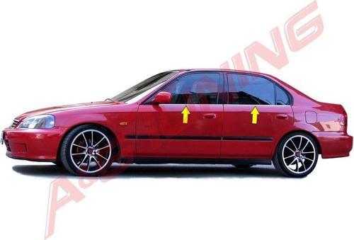 Honda Civic Krom Cam Çıtası Tk 1996-2002 4Prç Paslanmaz Çelik
