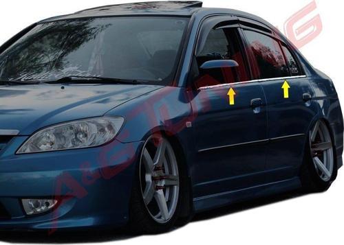 Honda Civic Krom Cam Çıtası Tk 2002-2006 4Prç Paslanmaz Çelik