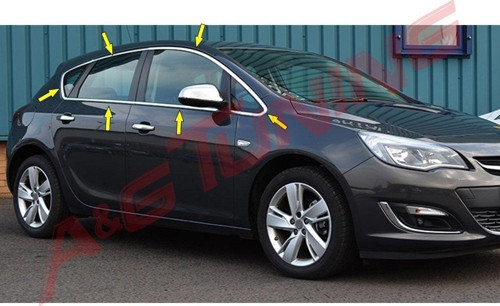 Opel Astra J HB Krom Cam Çıtası 2010 Üzeri 12Prç Paslanmaz Çelik