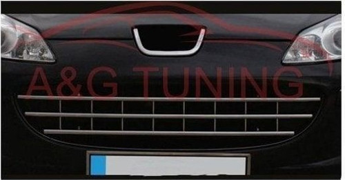 Peugeot 407 Krom Ön Panjur 2005 Üzeri 3 Parça Paslanmaz Çelik