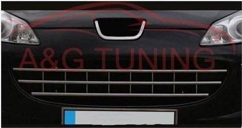 Peugeot 407 Krom Ön Panjur 2005 Üzeri 3 Parça Paslanmaz Çelik