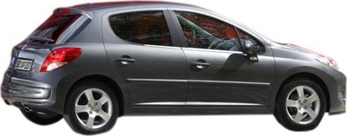 Peugeot 207 Krom Cam Çıtası Takımı 4Parça Paslanmaz Çelik