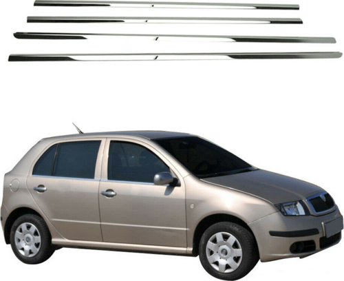 Skoda Fabia MK1 Krom Cam Çıtası 1999-2007 4 Prç. Paslanmaz Çelik