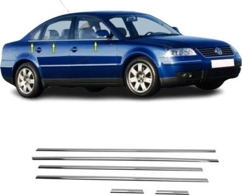 VW Passat 3B Krom Cam Çıtası 1996-2005 6 Parça Paslanmaz Çelik