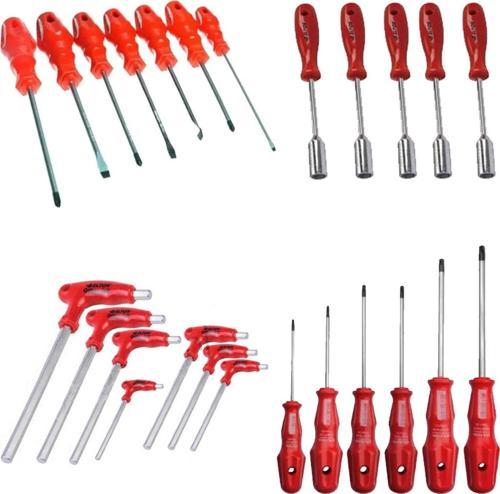 25 Parça Yıldız Düz Tornavida + Tork Tornavida + Lokma Takımı + T Alyan Tornavida Seti