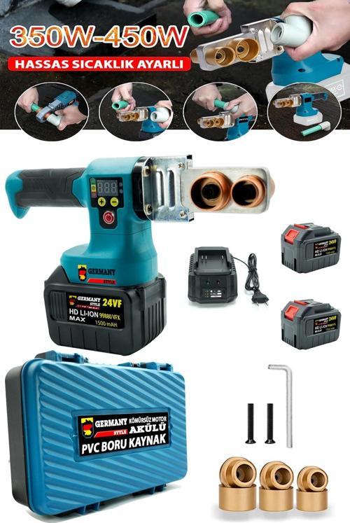 ALMAN 99880VFX Kömürsüz Motor Çift  Akülü  Plastik PVC Boru Kaynak Makinesı