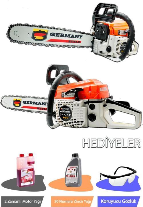Alman Turbo Benzinli Testere 15 Hpx 63cc Ağaç Odun Dal Kesme Makinesi HEDİYELİ