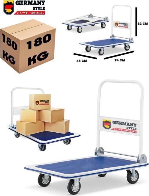 Koli Yük Paket Taşıma El Arabası 180 Kg Kapasiteli Katlanır Tablalı