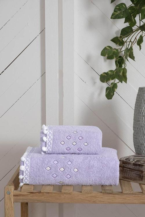 Perla Nakıslı Ponponlu 2Lı Havlu Setı Lıla 50X80 30X50
