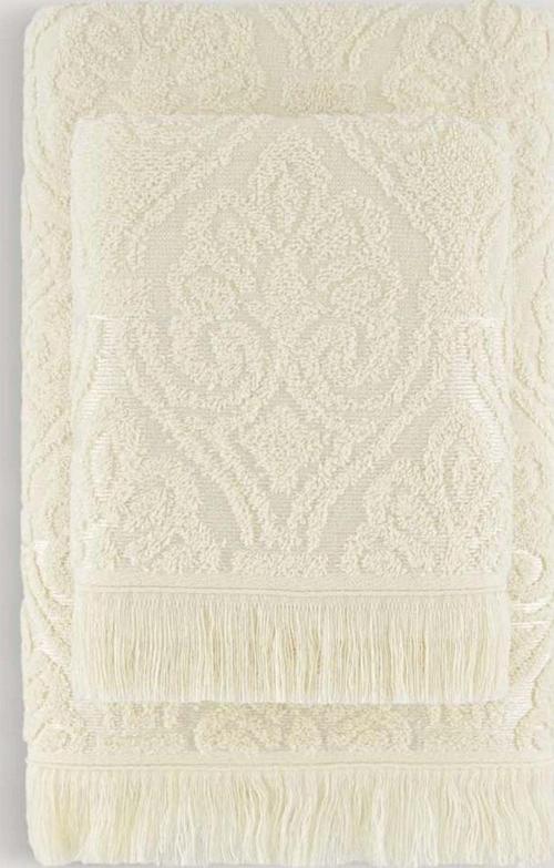 Hürrem Jakarlı 2Lı Banyo Setı Ekru 90X150 50X80
