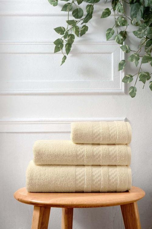 Lısa Bukle Jakarlı Havlu Krem 90X140