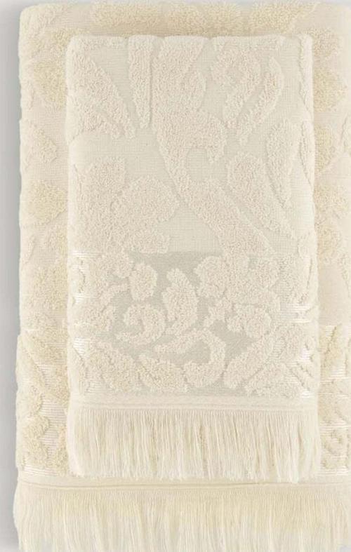 Saray Jakarlı 2Lı Banyo Setı Krem 90X140 50X80