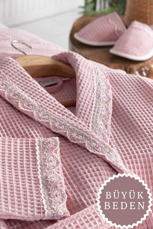 Vıola Büyük Beden Pıke Çeyız Setı Gül Kurusu 3Xl
