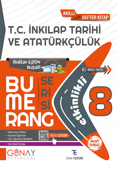 8.Sınıf Bumerang T.C. İnkılap Tarihi ve Atatürkçülük Etkinlikli Akıllı Kitap 2022-2023