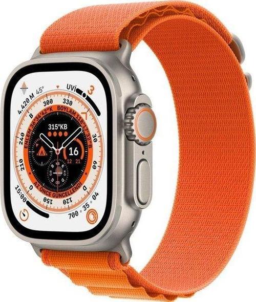 Watch Ultra Gps + Cellular 49  mm Titanyum Kasa Ve Turuncu Alpine Loop - Medium - Mqfl3Tu/A