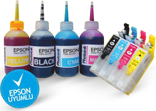 EPSON T0551-T0554 UYUMLU Dolan Kartuş Seti - DOLU - R240/ RX420/ RX425/ RX520