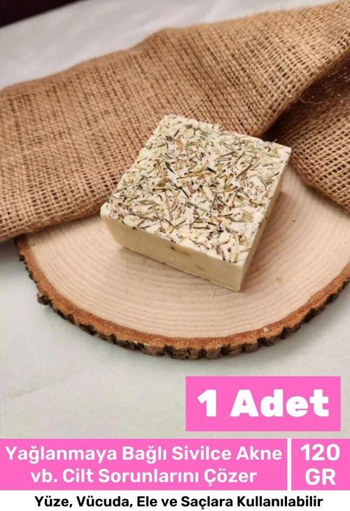Lüks %100 Doğal Güzel Kokulu El Yüz Saç Vücut Cilt Orijinal Bitkisel Biberiye Sabunu 120G - 1 Adet