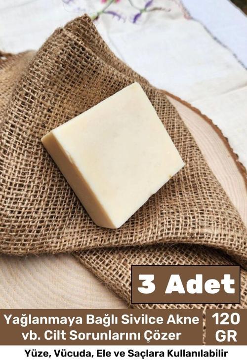Lüks %100 Doğal Güzel Kokulu El Yüz Saç Vücut Cilt Orijinal Bitkisel Eşek Sütü Sabunu 120G - 3 Adet