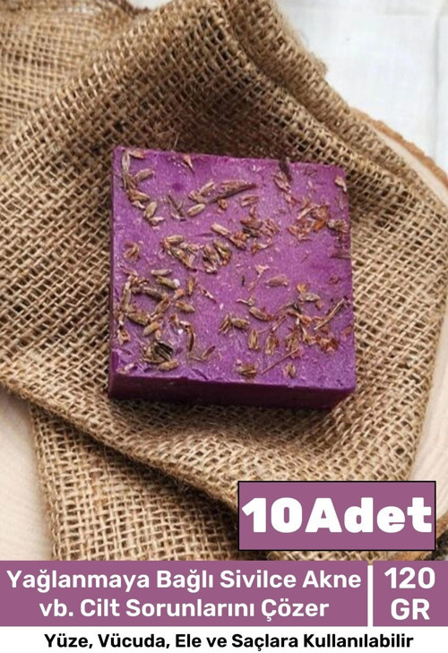Özel %100 Doğal Güzel Kokulu El Yüz Saç Vücut Cilt Orijinal Bitkisel Lavanta Sabunu 120G - 10 Adet