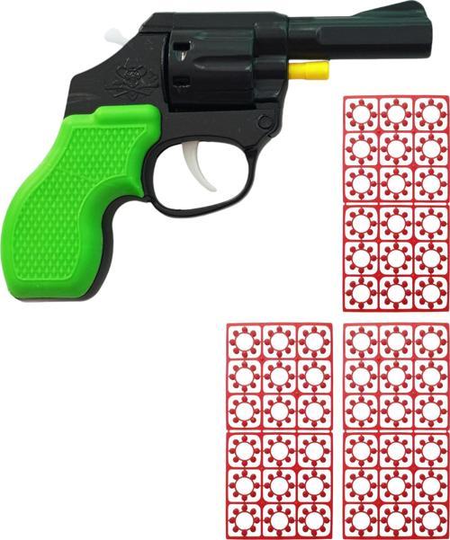 Plastik Kovboy Tabanca Pat Pat Tabanca 3 Paket Kapsül Yeşil