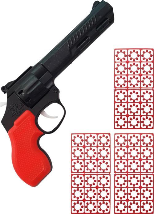Plastik Pat Pat Mantar Tabancası 3 Paket Kapsül Set Kırmızı