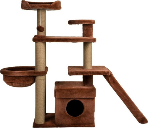 55x160x124 cm Kedi Oyun Evi ve Tırmalama Platformu Tarçın