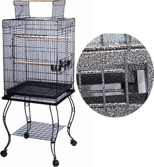 Sehpalı Papağan Kafesi Dövme Demir (51x51x129)