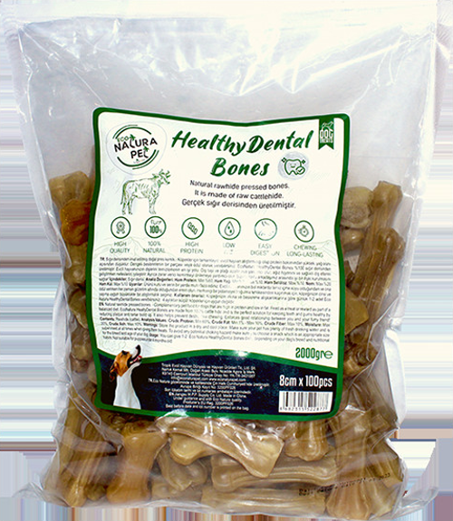 Eco Pet Healty Dental Bones Natural Pres Kemik 8Cm 100Lü 2000Gr